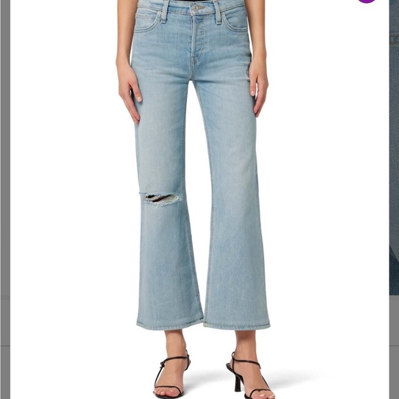 Hudson distressed denim wide leg ankle jeans size 30 - Picture 2 of 14